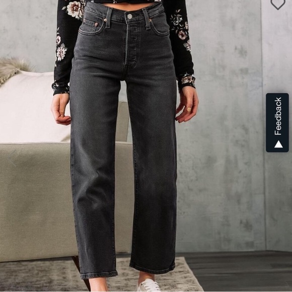 Levi's gray rib cage straight ankle super high rise button fly jeans Sz 16w Nwt - Picture 6 of 13